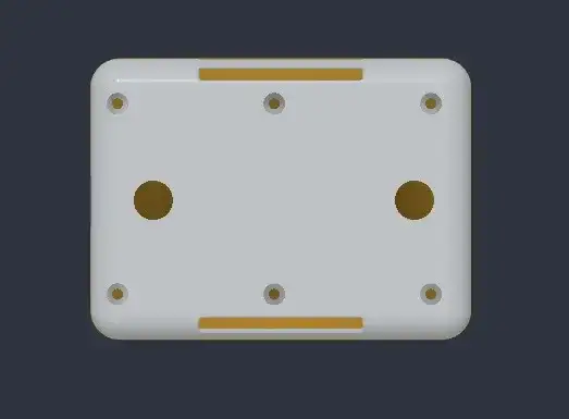 Render of the enclosure base from below.