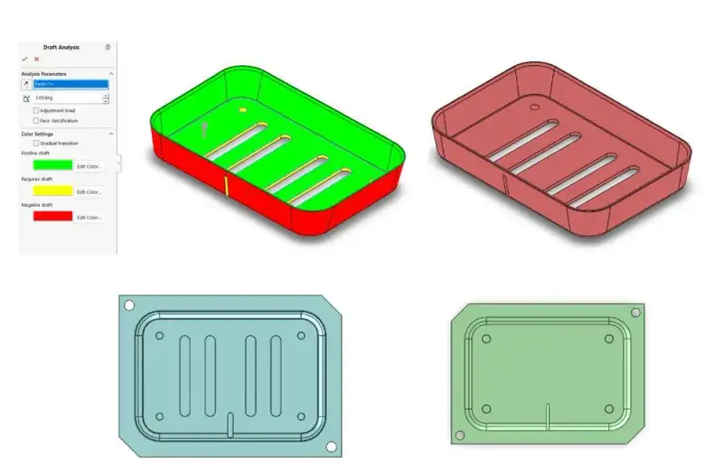 Draft analysis of the enclosure at 3°, with every face resolved.