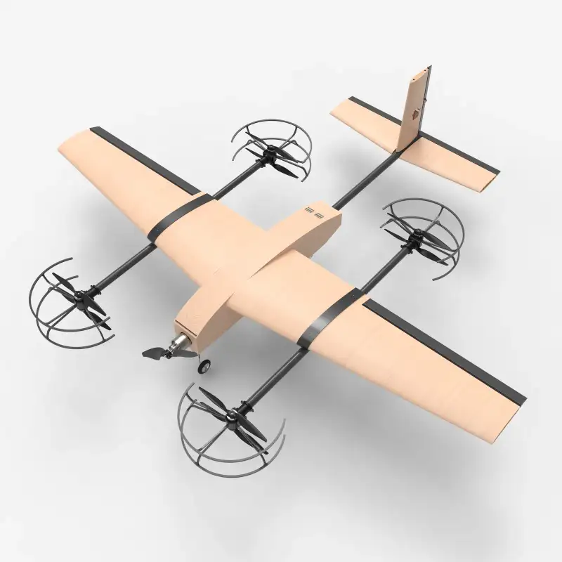 Render of the hybrid version, with four guarded lift rotors on booms.