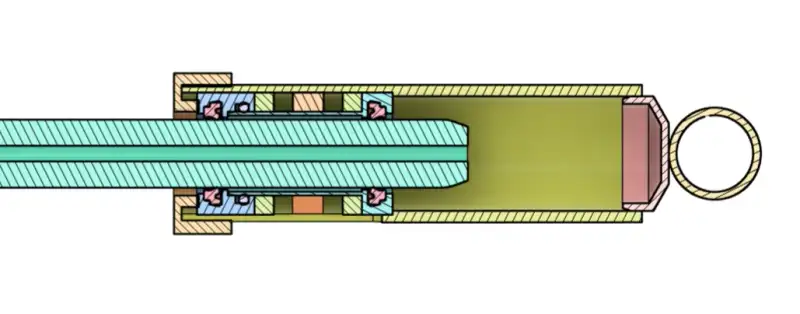 Cross-section drawing of the damper.
